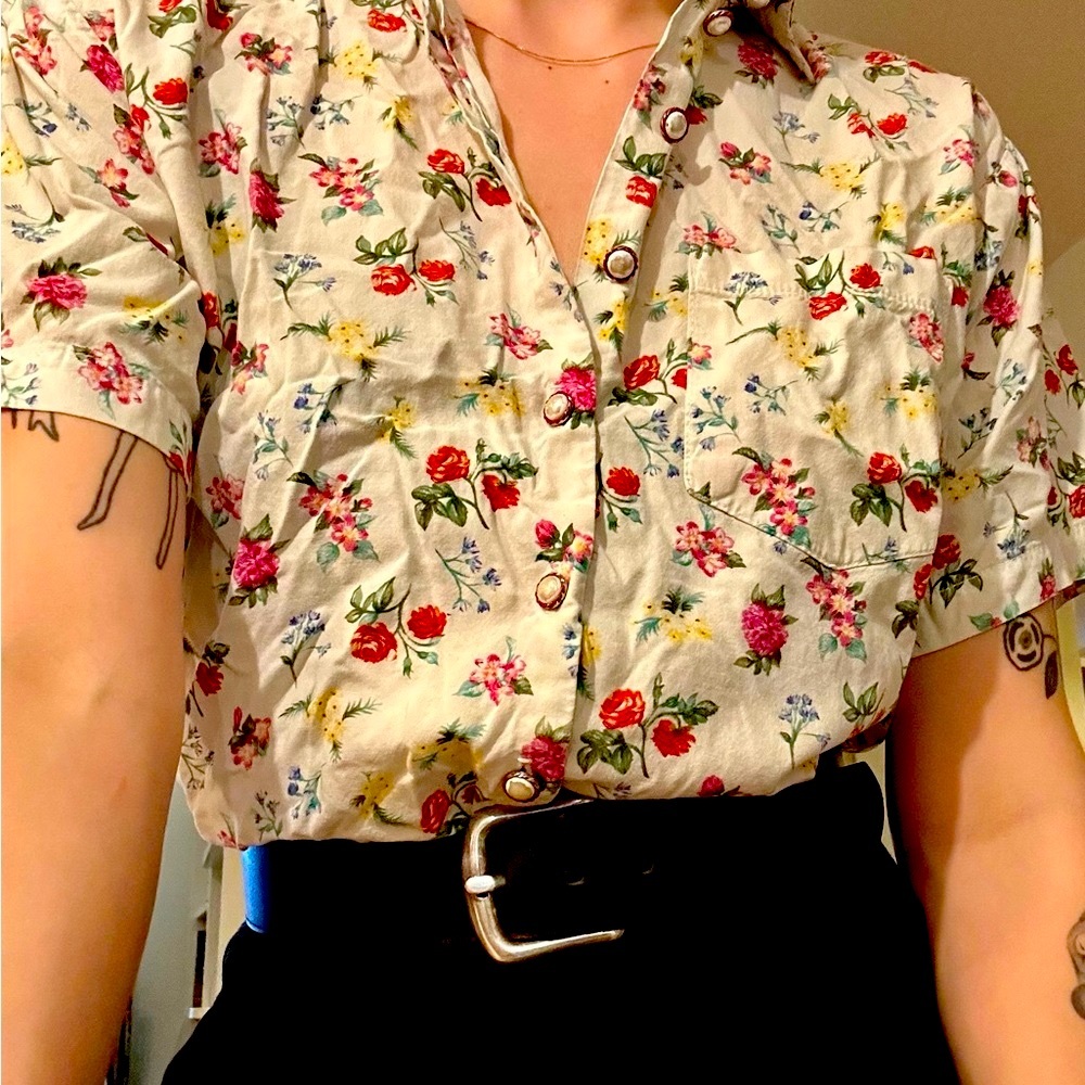 Vintage floral blouse - Small